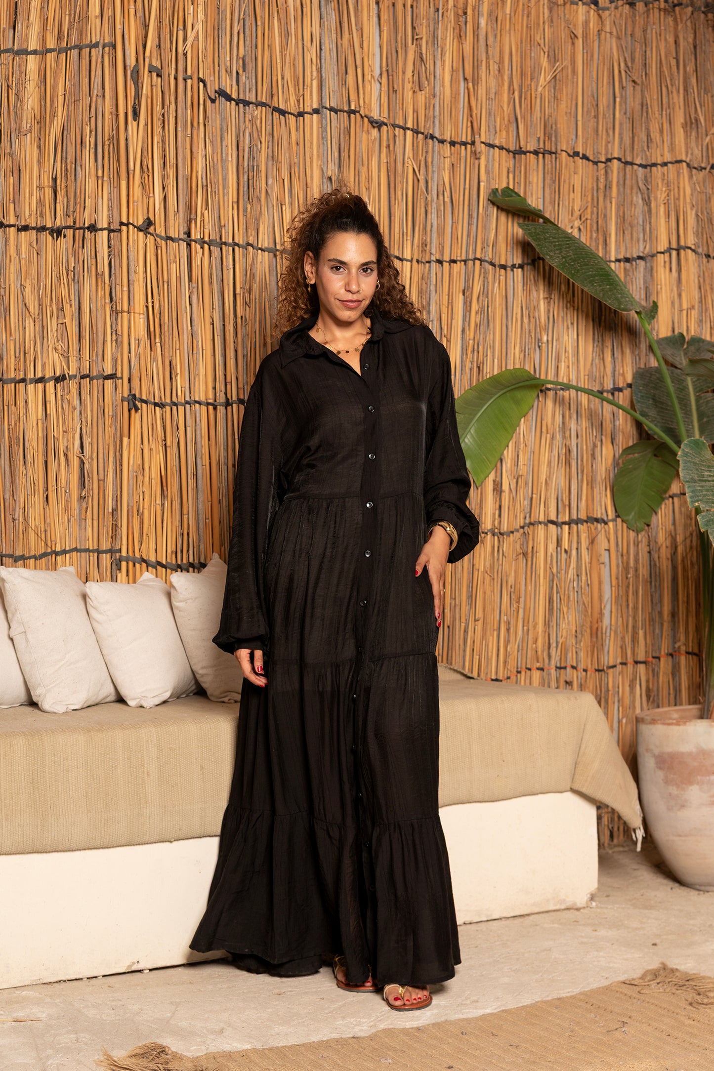 Long sleeves maxi dress