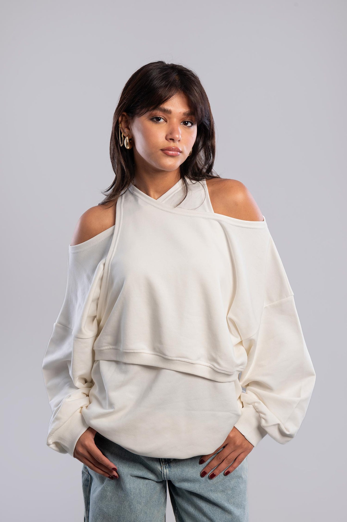 Cold Shoulder Sweatshirt - Amaze