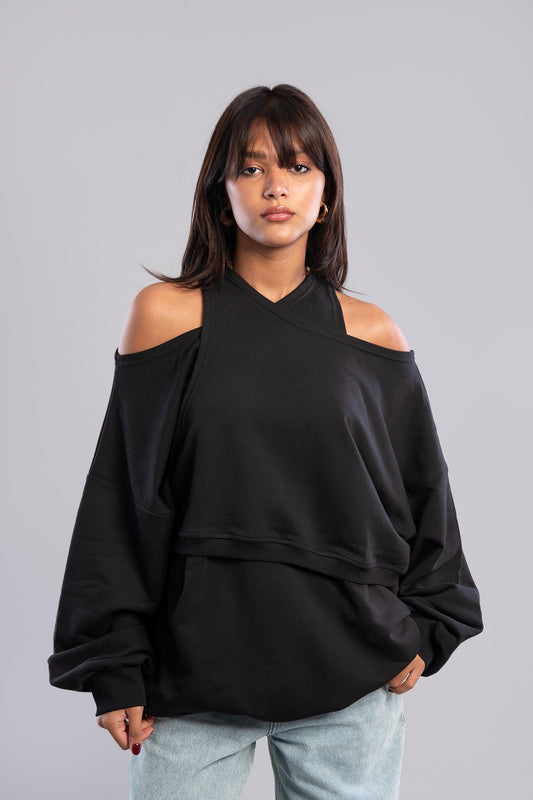 Cold Shoulder Sweatshirt - Amaze